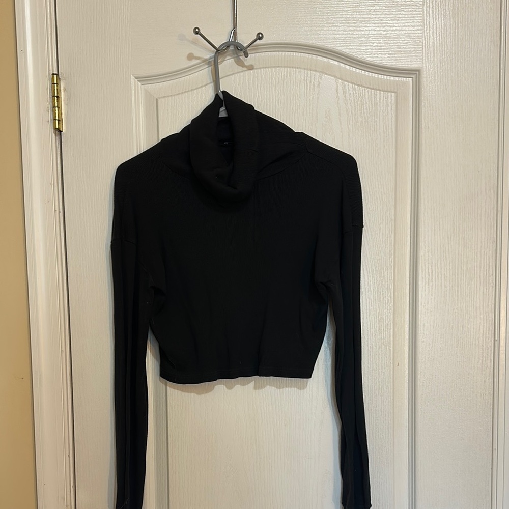 Brandy Melville Black Cropped Turtleneck Sweater